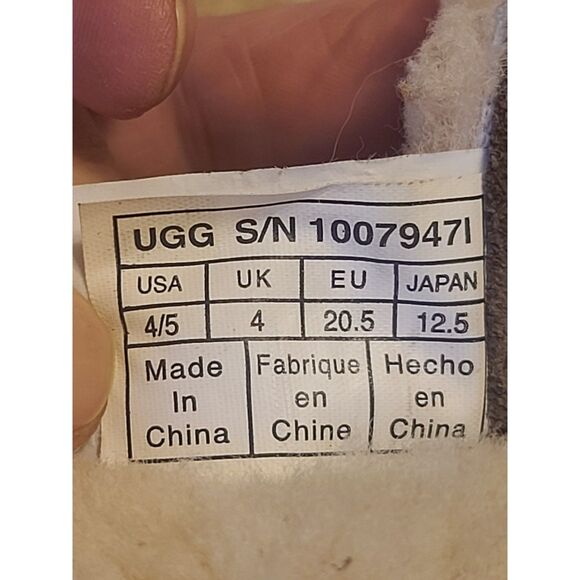 UGG‎ Child Slippers Booties Chestnut Suede Faux Fur SIZE 4/5 - Picture 4 of 4